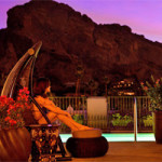 Joya Spa Pool Terrace at Night